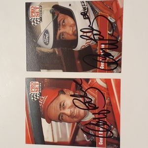2 Geoff Bodine NASCAR Autographed Signed Cards Pro Set 1991